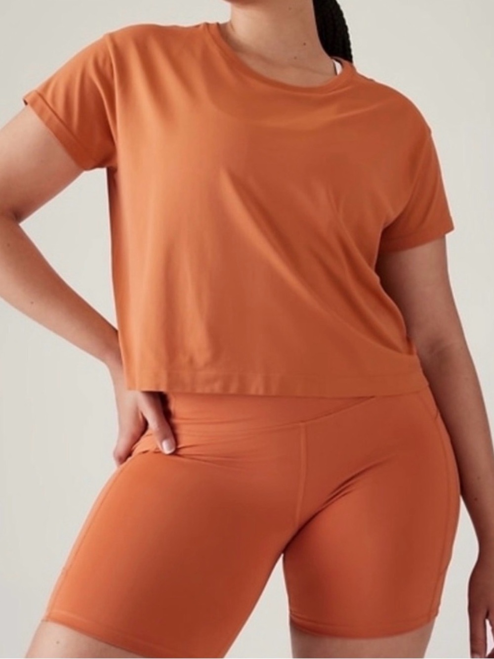 Athleta Relaxed Cropped Short-Sleeve Tee in Sunbaked Clay